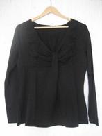 Zwart shirt met plooien en lange mouwen, maat 38, Maat 38/40 (M), Zwart, Zo goed als nieuw, Shirt of Top