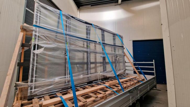 Harmonica Kozijn Zwart HR+++ Glas, Doe-het-zelf en Verbouw, Glas en Ramen, Nieuw, Gevelraam of Ruit, 160 cm of meer, 160 cm of meer