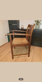 Oude stoel met rieten zitting, Huis en Inrichting, Stoelen, Ophalen, Gebruikt, Bruin, Vintage/landelijk