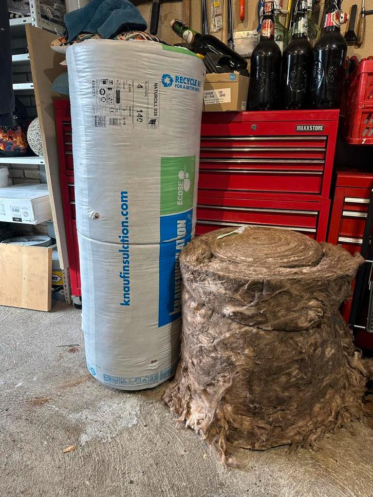 Isolatiemateriaal - Glaswol en Steenwol, Doe-het-zelf en Verbouw, Isolatie en Afdichting, Gebruikt, Vloerisolatie, Glaswol, 8 tot 12 cm