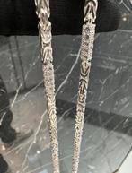 Zilveren Koningsketting met Zirkonia, Sieraden, Tassen en Uiterlijk, Kettingen, Ophalen of Verzenden, Zo goed als nieuw, Zilver
