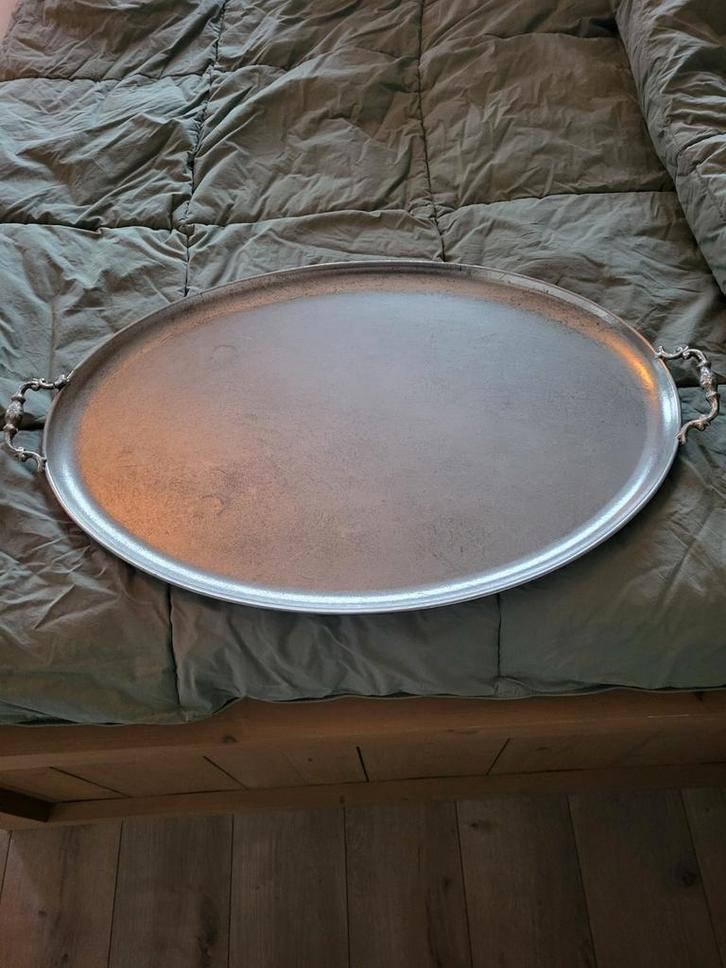 Vintage IJzeren Dienblad met Handvatten, Antiek en Kunst, Antiek | Schalen, Ophalen