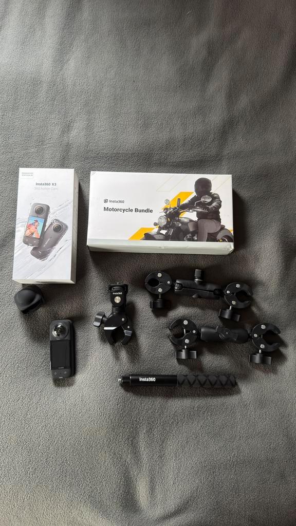 Insta360 X3 • Motorcycle Bundle • Invisible stick, Audio, Tv en Foto, Actiecamera's, Zo goed als nieuw, Overige merken, Ophalen of Verzenden