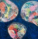 Abstract schilderij blauw, Ophalen of Verzenden