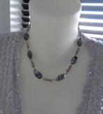 zilveren ketting met stenen [050], Sieraden, Tassen en Uiterlijk, Kettingen, Verzenden, Zo goed als nieuw, Zilver, Zilver