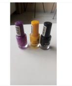 3 essece colour & go nagellak/geel/paars/zwart, Overige kleuren, Nieuw, Ophalen of Verzenden, Handen en Nagels