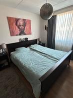 Tweepersoonsbed, kast, verstelbare bodems & M Line matrassen, Ophalen, Bruin, 210 cm, Tweepersoons