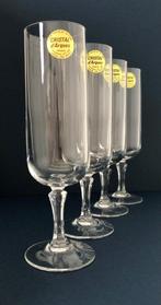 4 Kristallen champagneglazen/flutes, cristal d'arques glazen, Ophalen of Verzenden
