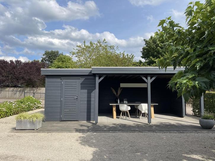 OPRUIMING SHOWMODEL Lugarde tuinuis met veranda 720x360cm, Tuin en Terras, Tuinhuizen, Gebruikt, Tuinhuis, Hout, 500 cm of meer