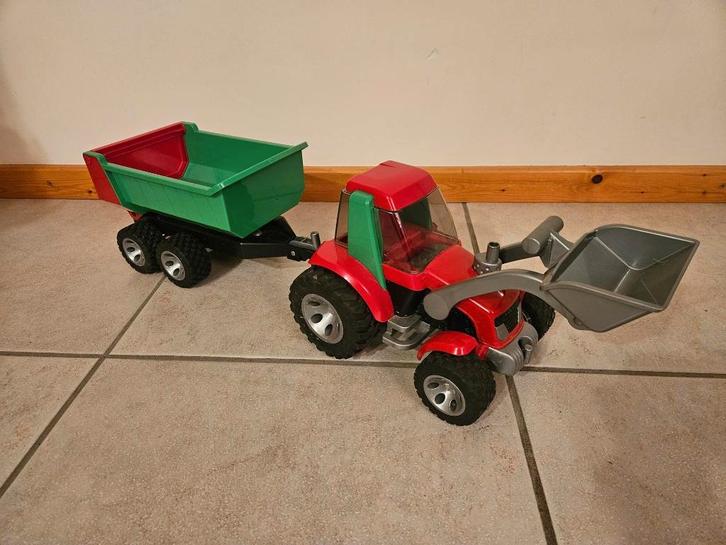 Bruder Roadmax Tractor met Voorlader en Kiepaanhangwagen, Kinderen en Baby's, Speelgoed | Speelgoedvoertuigen, Gebruikt, Ophalen