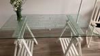 Ikea tafel met glazen blad, Ophalen, Gebruikt, 100 tot 150 cm, 50 tot 100 cm