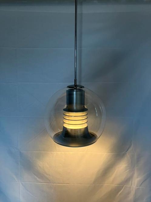 Space age vintage glazen hanglamp by Leclair & Schäfer, Huis en Inrichting, Lampen | Hanglampen, Gebruikt, Minder dan 50 cm, Glas