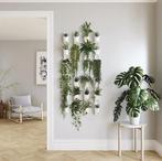 Set van 6 witte wandpotten, 10 x 69 cm, Tuin en Terras, Bloempotten, Kunststof, Gebruikt, Minder dan 25 cm, Overige vormen