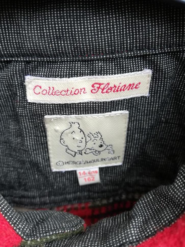 KUIFJE bloes. Maat 162. Herge/Moulinsart. Col. Floriane., Verzamelen, Stripfiguren, Zo goed als nieuw, Kleding, Kuifje, Ophalen