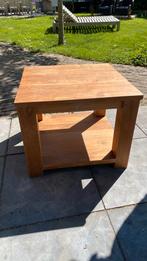 Teak houten bijzettafel, Huis en Inrichting, Tafels | Bijzettafels, Gebruikt, Vierkant, 55 tot 75 cm, Hout