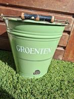 Vintage Emaille Emmer 'Groenten', Ophalen