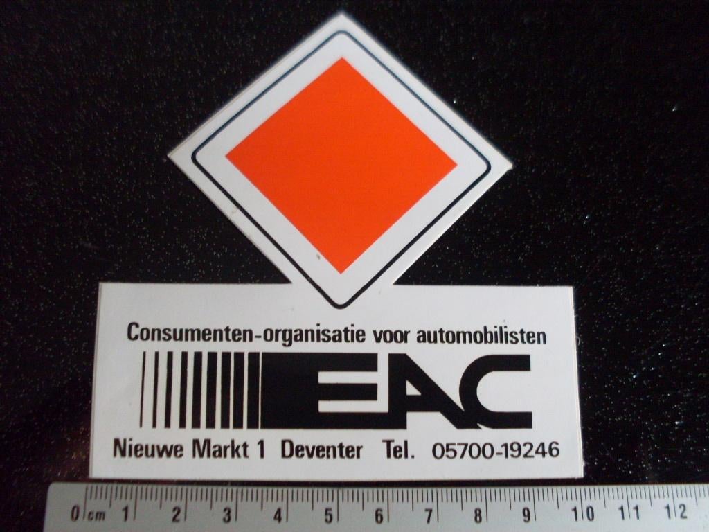 sticker eac deventer consumenten organisatie automobilisten, Ophalen of Verzenden, Zo goed als nieuw, Bedrijf of Vereniging