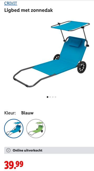 Ligbed met zonneluifel beschikbaar voor biedingen