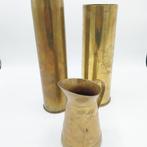 Oude messing hulzen en schenkkan, Ophalen of Verzenden