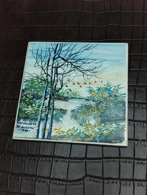 kunsttegel wilde eenden Indonesië 1994, Antiek en Kunst, Antiek | Wandborden en Tegels, Ophalen of Verzenden