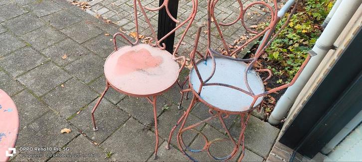 Smeedijzeren Tuinset - Vintage Charme, Tuin en Terras, Tuinstoelen, Gebruikt, Metaal, Ophalen of Verzenden