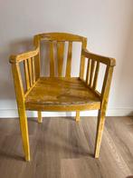 Gele stoel - hout - vintage, Gebruikt, Overige kleuren, Ophalen of Verzenden, Eén