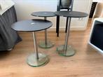 Bijzet tafels glas/metaal, Ophalen, Gebruikt