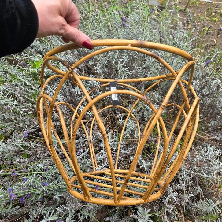 Metalen Mand Bamboe Look - House of Nature, Huis en Inrichting, Woonaccessoires | Schalen en Manden, Nieuw, Rond, Ophalen of Verzenden