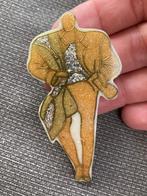 Vintage retro grote art nouveau jugendstil broche speld boho, Overige materialen, Ophalen of Verzenden, Zo goed als nieuw, Goud