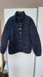 Donkerblauwe gewatteerde jas, Ophalen of Verzenden, Gedragen, Maat 52/54 (L), Blauw
