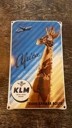 Emaille reclamebord KLM trans Sahara route, Ophalen of Verzenden, Gebruikt, Reclamebord
