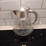 Glazen verzilverde waterkan uit de jaren 50, Antiek en Kunst, Ophalen of Verzenden