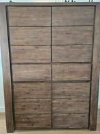 Teak houten kast met klapdeuren en lades, Ophalen, Gebruikt, 25 tot 50 cm