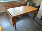 Lundia Grenen Eettafel + 6 Stoelen, Huis en Inrichting, Tafels | Eettafels, Ophalen, Gebruikt, 100 tot 150 cm, 50 tot 100 cm