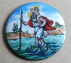 6-17 Prachtige emaille medaille Sint Christoffel, Ophalen of Verzenden