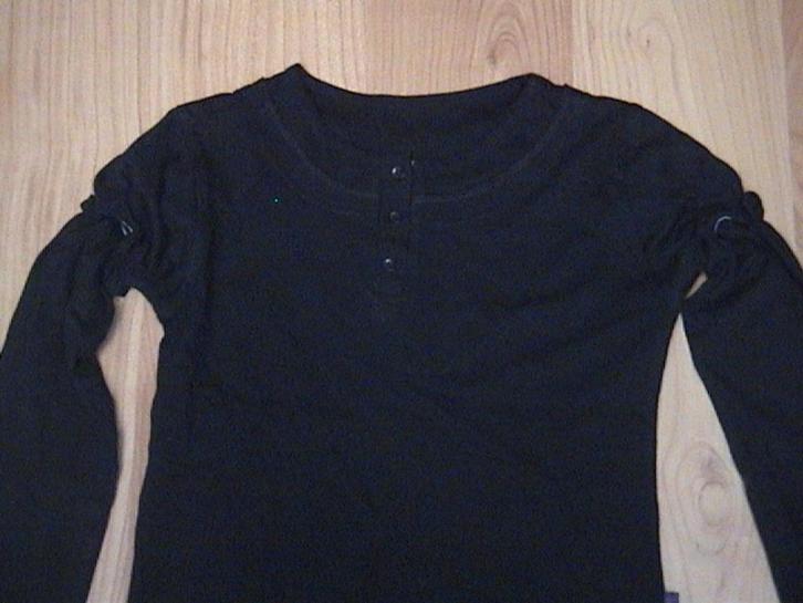 ZieZoo / Zie Zoo mooi zwart shirt, leuk afgewerkt aan de hal, Kinderen en Baby's, Kinderkleding | Maat 152, Gebruikt, Meisje, Shirt of Longsleeve