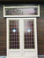 Glas in lood dubbele ensuite deuren met bovenlicht, Ophalen, Gebruikt, Glas, Binnendeur