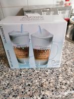 Koffiemok glas 2x nieuw zie alle foto's, Ophalen of Verzenden, Zo goed als nieuw
