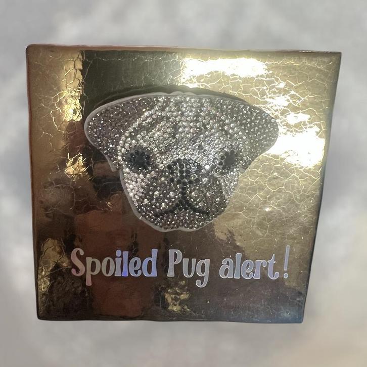 Tegeltje met bling bling kat of pug, Huis en Inrichting, Woonaccessoires | Wanddecoraties, Nieuw, Ophalen of Verzenden