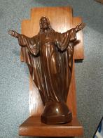 Jozef beeldje met houten kruis, Ophalen of Verzenden