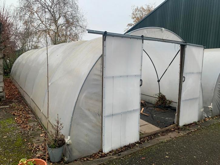 Tunnelkas / Foliekas te koop 4,5x12 meter (2x), Tuin en Terras, Kassen, Gebruikt, Kweekkas, Staal, Folie, Ophalen