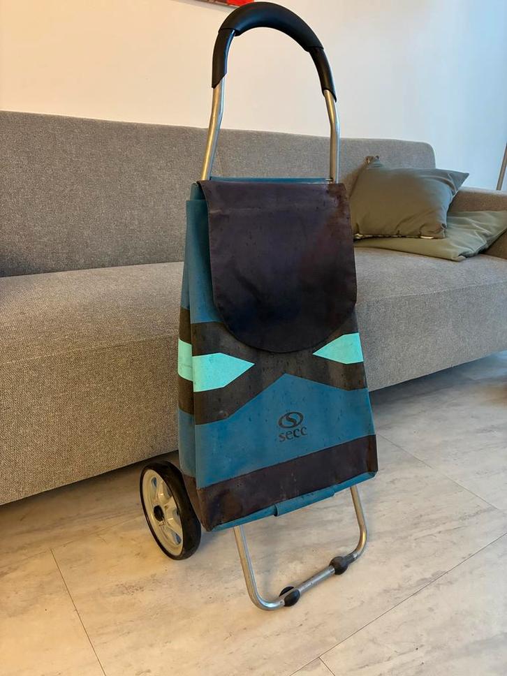 Boodschappentrolley - Secc, Sieraden, Tassen en Uiterlijk, Tassen | Reistassen en Weekendtassen, Zo goed als nieuw, Blauw, Minder dan 40 cm
