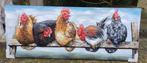 KIPPEN OP STOK / metaal /schilderij/ haan/ hen /3D/opruiming, 50 tot 75 cm, Nieuw, 125 cm of meer, Schilderij