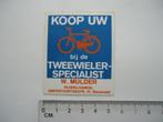 sticker oud Barneveld fietsen winkel W MULDER brommer retro, Verzamelen, Stickers, Overige typen, Zo goed als nieuw, Verzenden