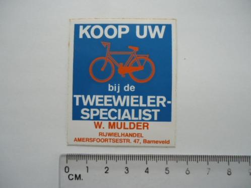 sticker oud Barneveld fietsen winkel W MULDER brommer retro, Verzamelen, Stickers, Zo goed als nieuw, Overige typen, Verzenden