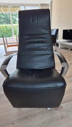 Luxe elegante zwartleren relaxfauteuil,  Jori Brainbuilder, Ophalen, Luxe design, Zo goed als nieuw, 50 tot 75 cm