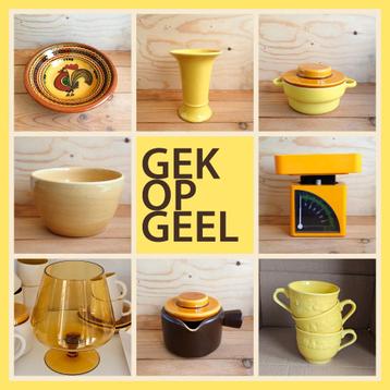 Gek op geel? Diverse schaaltjes vazen servies enz in geel beschikbaar voor biedingen