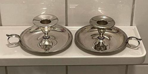 Set van 2 Keltum verzilverde blaker mod Parelrand, Antiek en Kunst, Antiek | Goud en Zilver, Ophalen of Verzenden