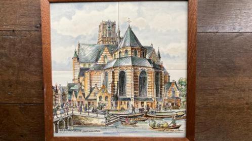 Rotterdam St.Laurenskerk 1750 C. PRONK BINNENROTTE KANT, Antiek en Kunst, Antiek | Wandborden en Tegels, Verzenden