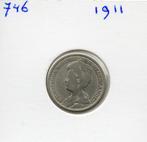 WILHELMINA KWARTJE 1911 ZILVER, Zilver, 25 cent, Ophalen of Verzenden, Koningin Wilhelmina